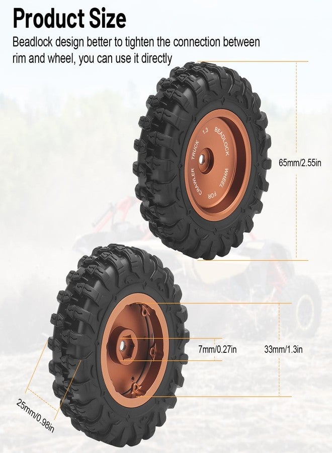 daitoku 1.3 Beadlock Wheels and Tires, daitoku 1.3" RC Car Tires Aluminum Wheels Rims for TRX4M SCX24 1/18 1/24 RC Crawler - Image 5